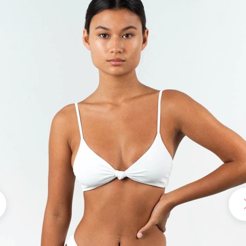 No Bad Addiction Women NWT Matilda Tie Knot Bikini White Med Top (US 6)